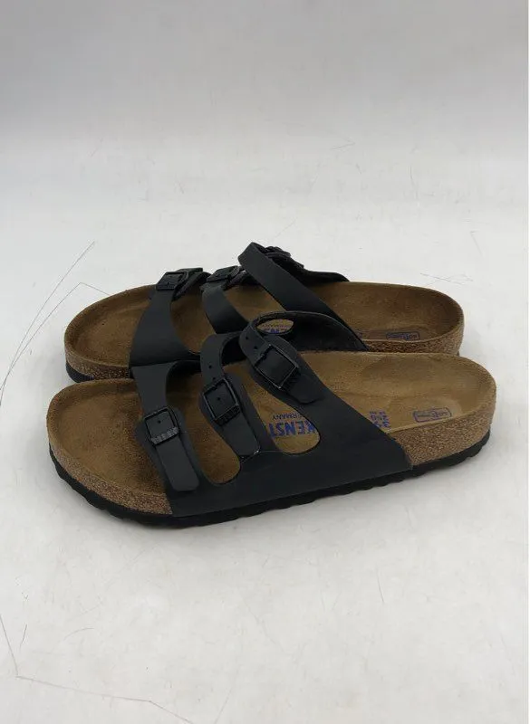 Birkenstock Men's Black Adjustable Strap Slip-On Slide Sandals - Size 6
