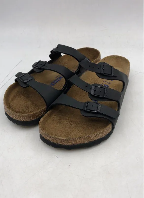 Birkenstock Men's Black Adjustable Strap Slip-On Slide Sandals - Size 6