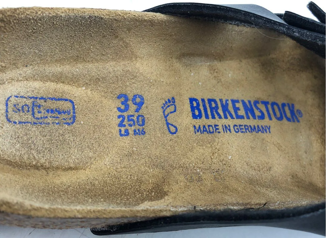 Birkenstock Men's Black Adjustable Strap Slip-On Slide Sandals - Size 6