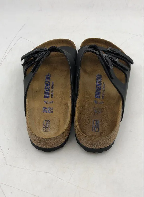 Birkenstock Men's Black Adjustable Strap Slip-On Slide Sandals - Size 6