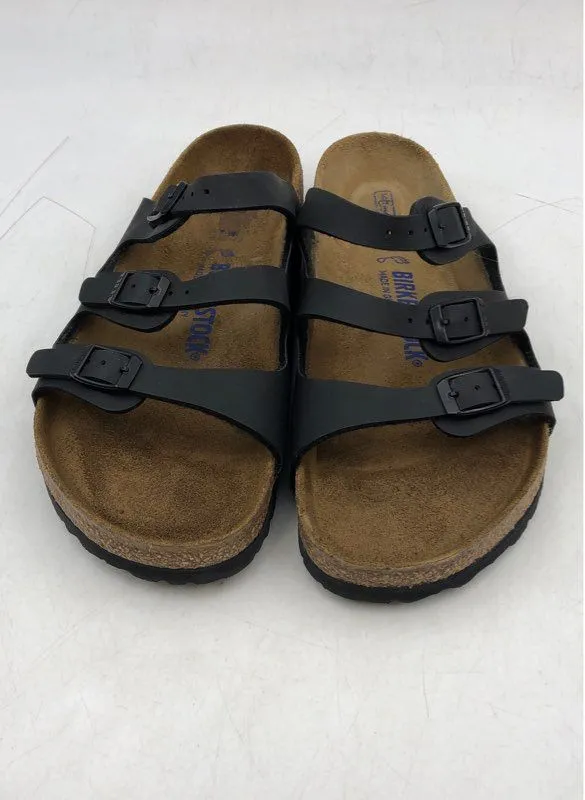 Birkenstock Men's Black Adjustable Strap Slip-On Slide Sandals - Size 6