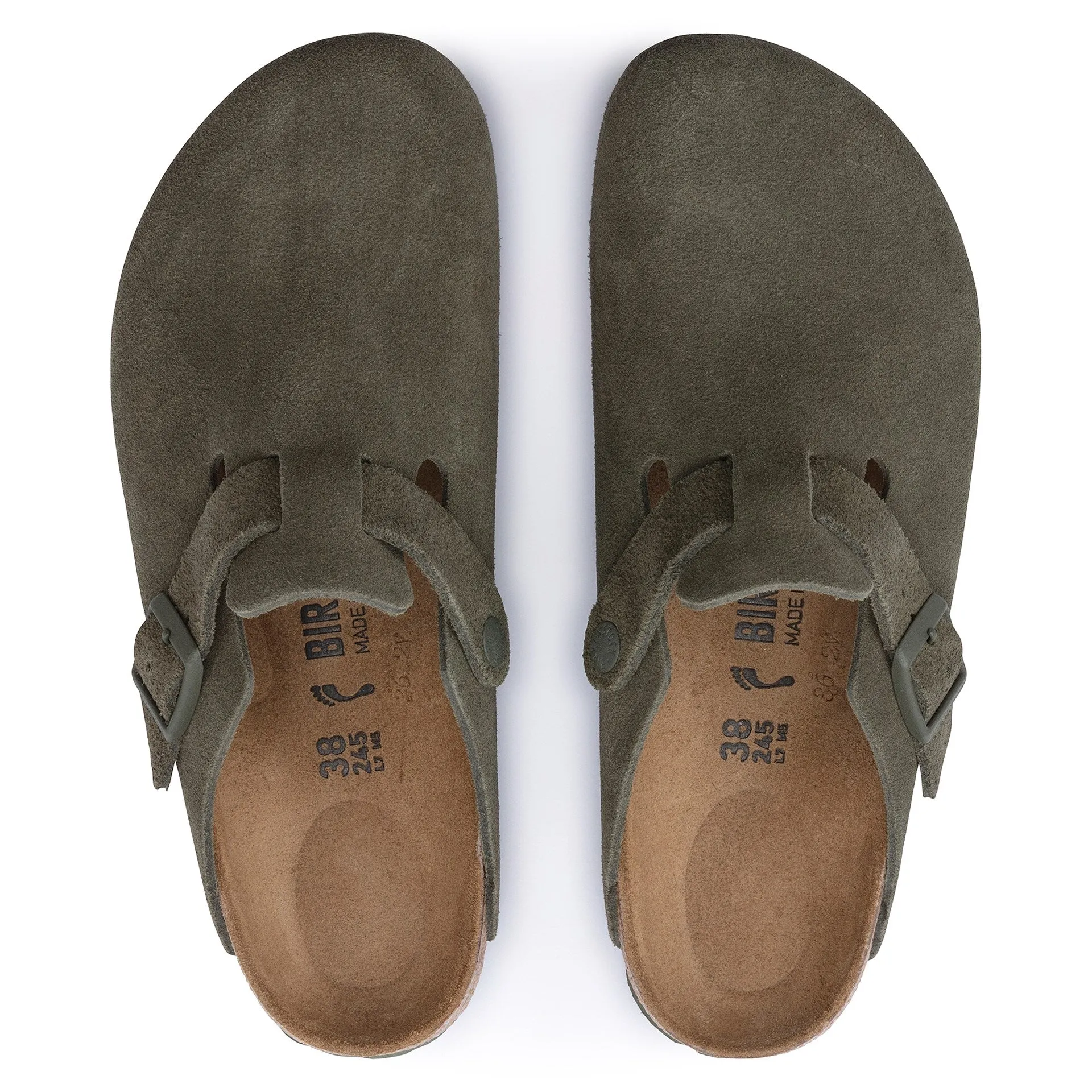 Birkenstock Womens Boston Clog Modern Suede Thyme
