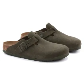 Birkenstock Womens Boston Clog Modern Suede Thyme