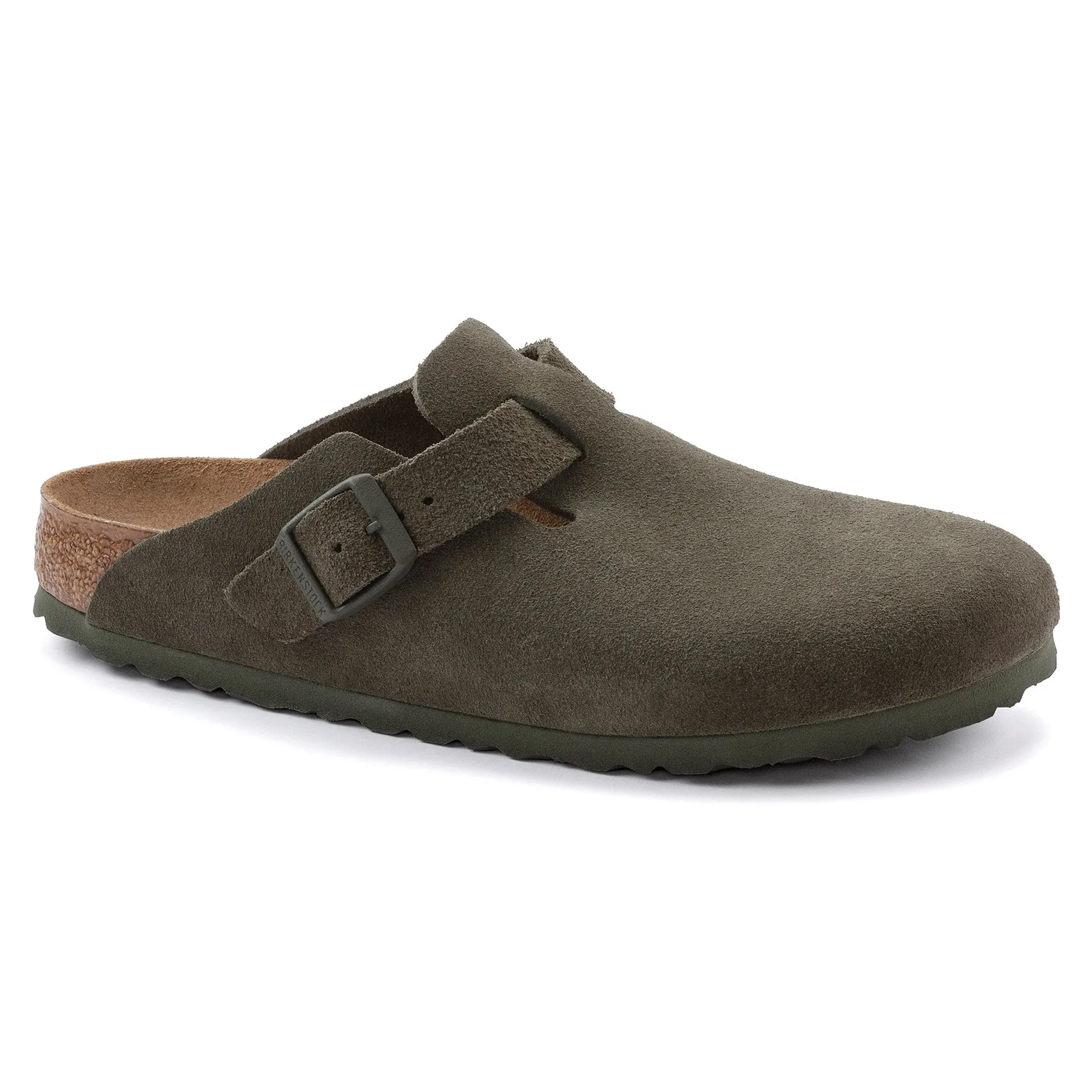 Birkenstock Womens Boston Clog Modern Suede Thyme