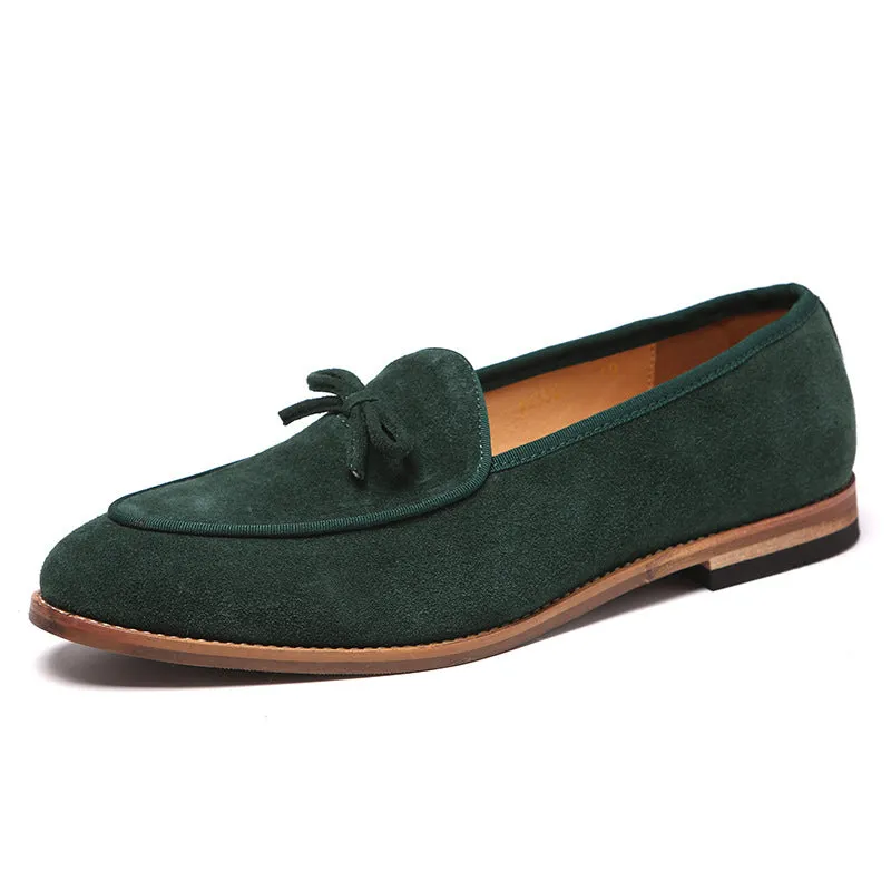 British Versatile Leather Matte Men's Fashion Bow Trend Men's Loafer Shoes