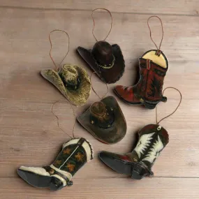 Christmas Ornaments 6-Pack-Western Cowboy