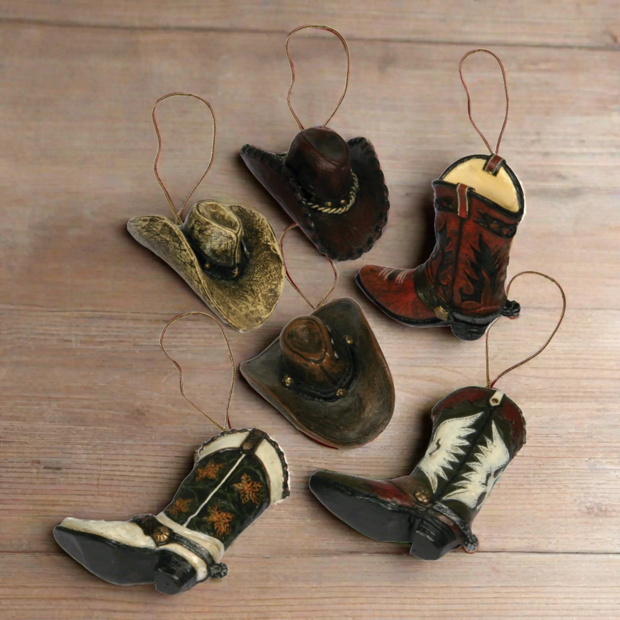 Christmas Ornaments 6-Pack-Western Cowboy