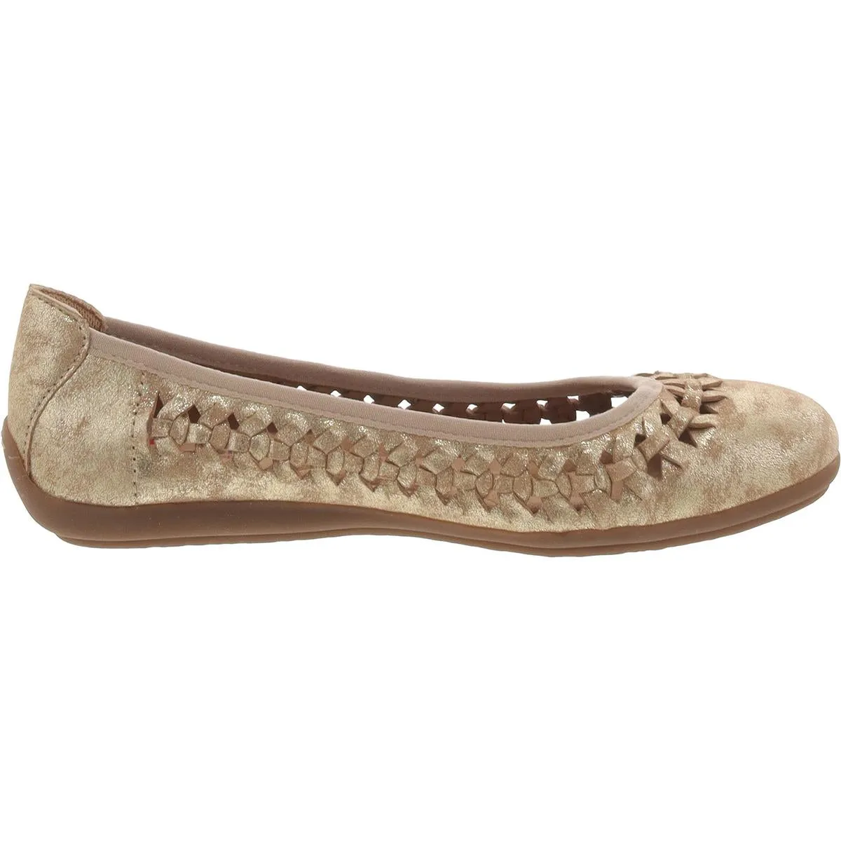 Comfortiva Womens Marilu Suede Metallic Ballet Flats
