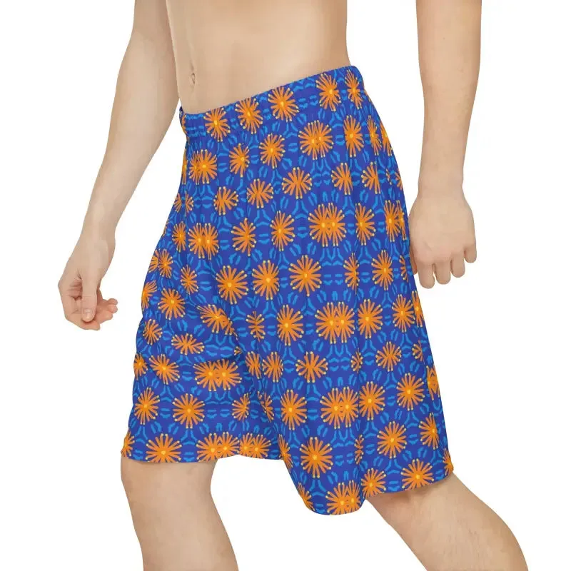 Dipaliz Orange Pattern Men's Sports Shorts