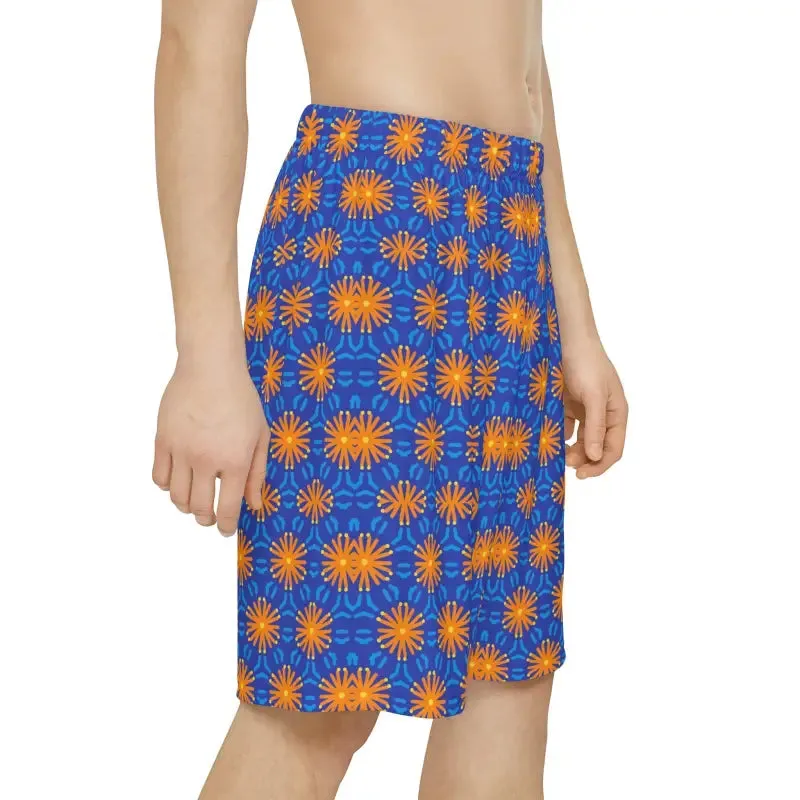 Dipaliz Orange Pattern Men's Sports Shorts