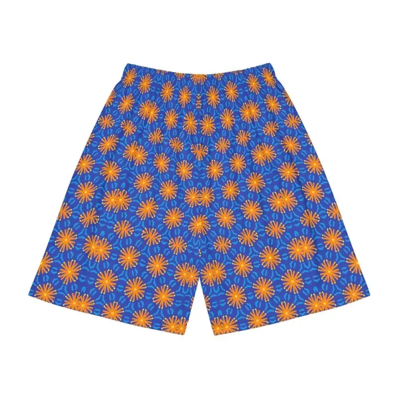 Dipaliz Orange Pattern Men's Sports Shorts