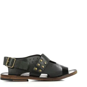 Forte S182208 Black Slingback Sandals