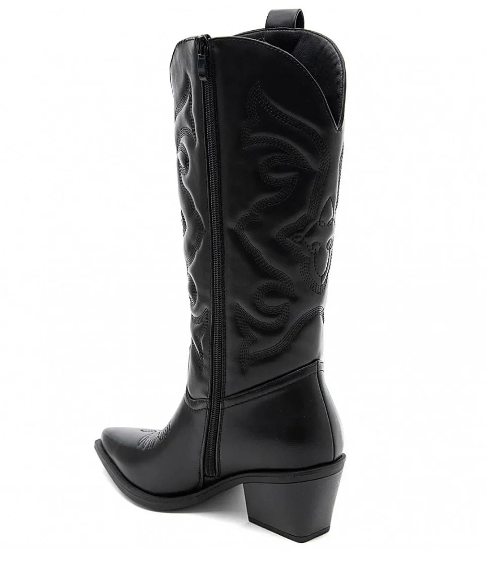 Juodi Kaubojiški batai moterims - Black Cowboy boots