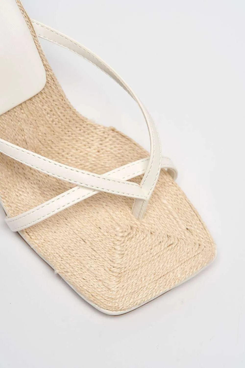 Melissa Anklestrap Cross Front Toepost High Heel Sandal in White