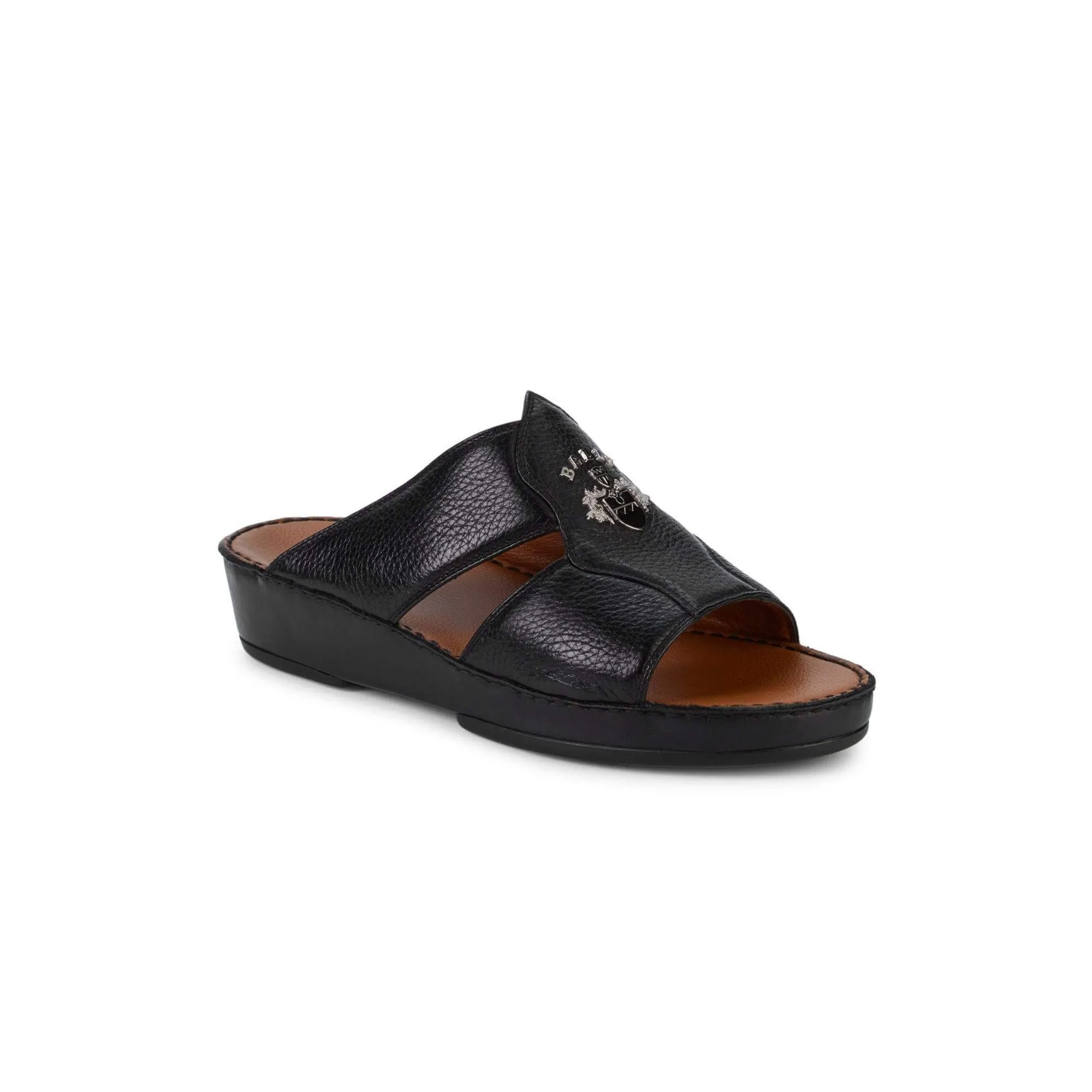 NEW Bally Hakman Men's 6211912 Black Grained Leather Sandals US 12 MSRP $625
