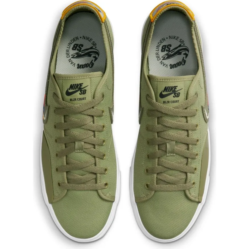 Nike SB BLZR Court DVDL Skateboarding Shoes - Dusty Olive/Medium Olive-Light Bone-Navy