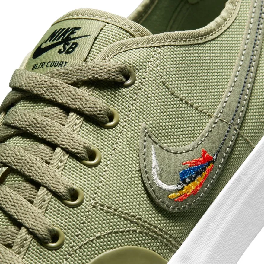 Nike SB BLZR Court DVDL Skateboarding Shoes - Dusty Olive/Medium Olive-Light Bone-Navy