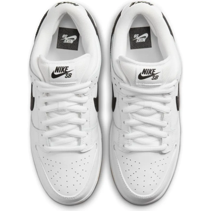 Nike SB Dunk Low Pro ISO Skateboard Shoe - White/Black-White-Gum Light Brown