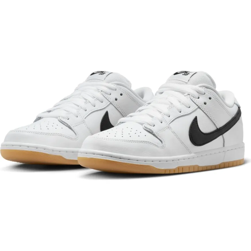 Nike SB Dunk Low Pro ISO Skateboard Shoe - White/Black-White-Gum Light Brown