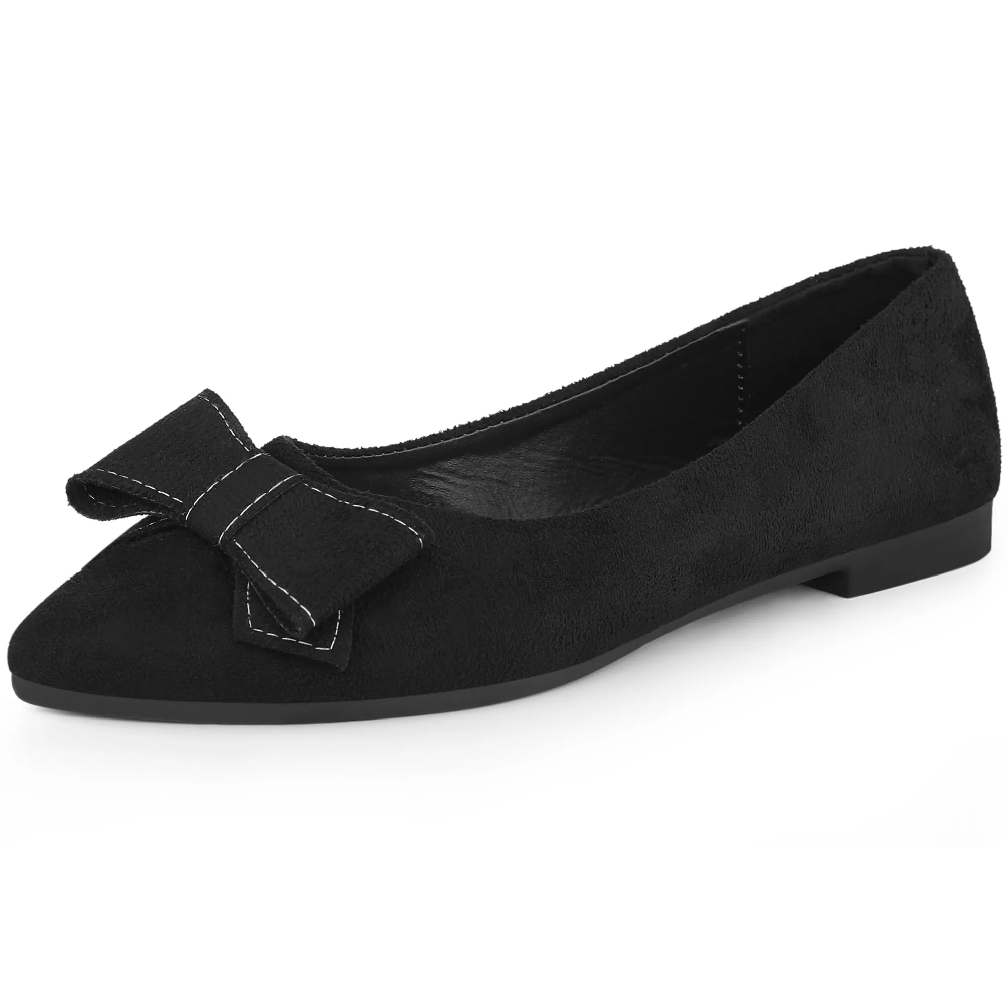 Pointed Toe Bow Slip on Ballet Flats for Women