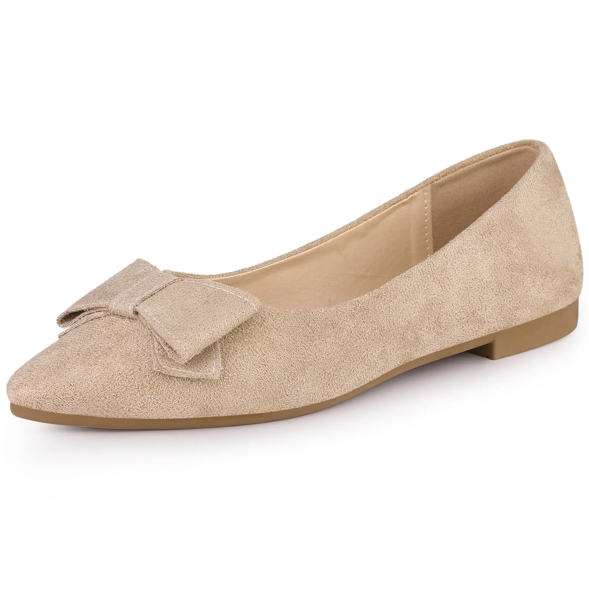 Pointed Toe Bow Slip on Ballet Flats for Women
