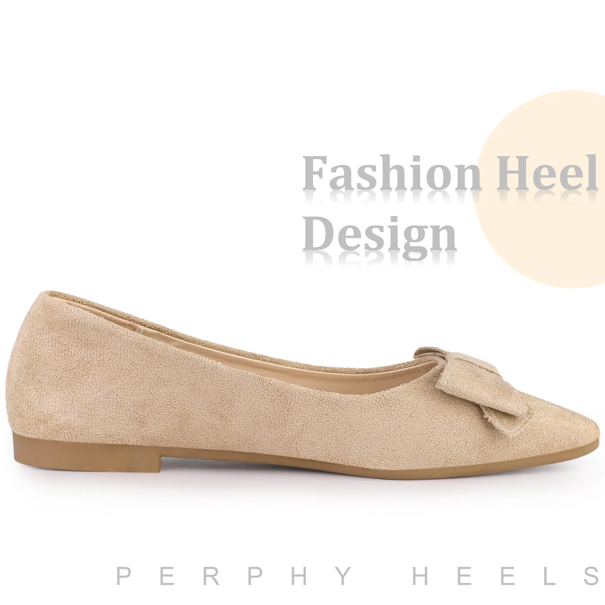 Pointed Toe Bow Slip on Ballet Flats for Women