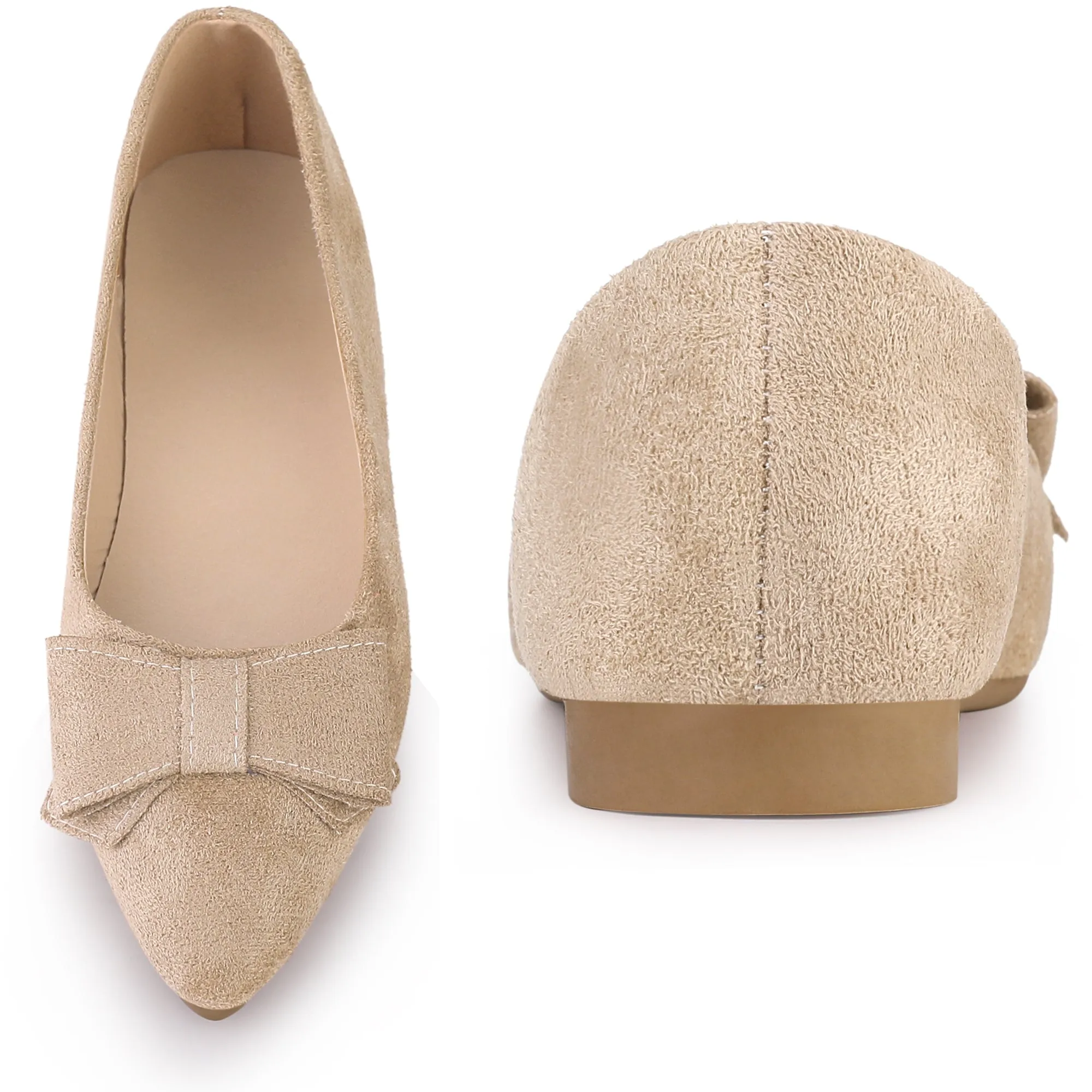 Pointed Toe Bow Slip on Ballet Flats for Women