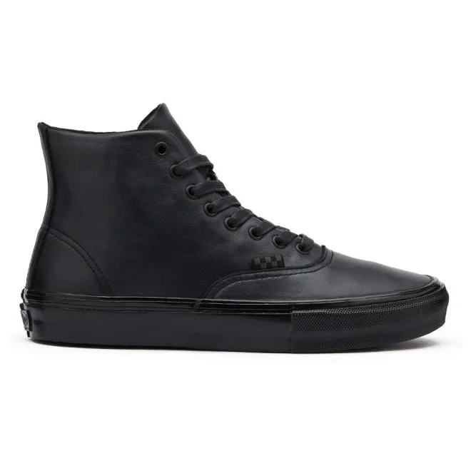 Vans Skate Authentic High Skateboard Shoe - Black(Pearl Leather)