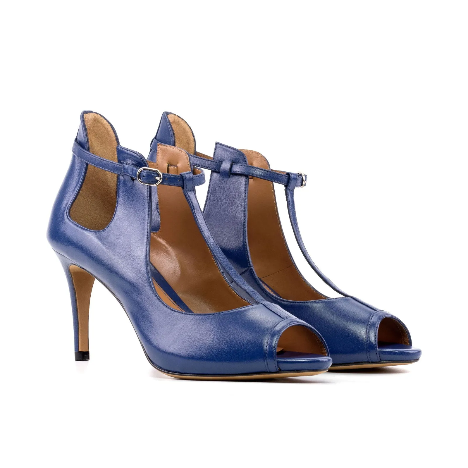 Women's Barcelona Leather High Heels Wide Plus Size 5849