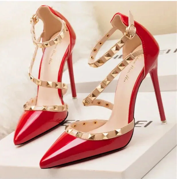 Women's Patent Leather High Heels Shoes