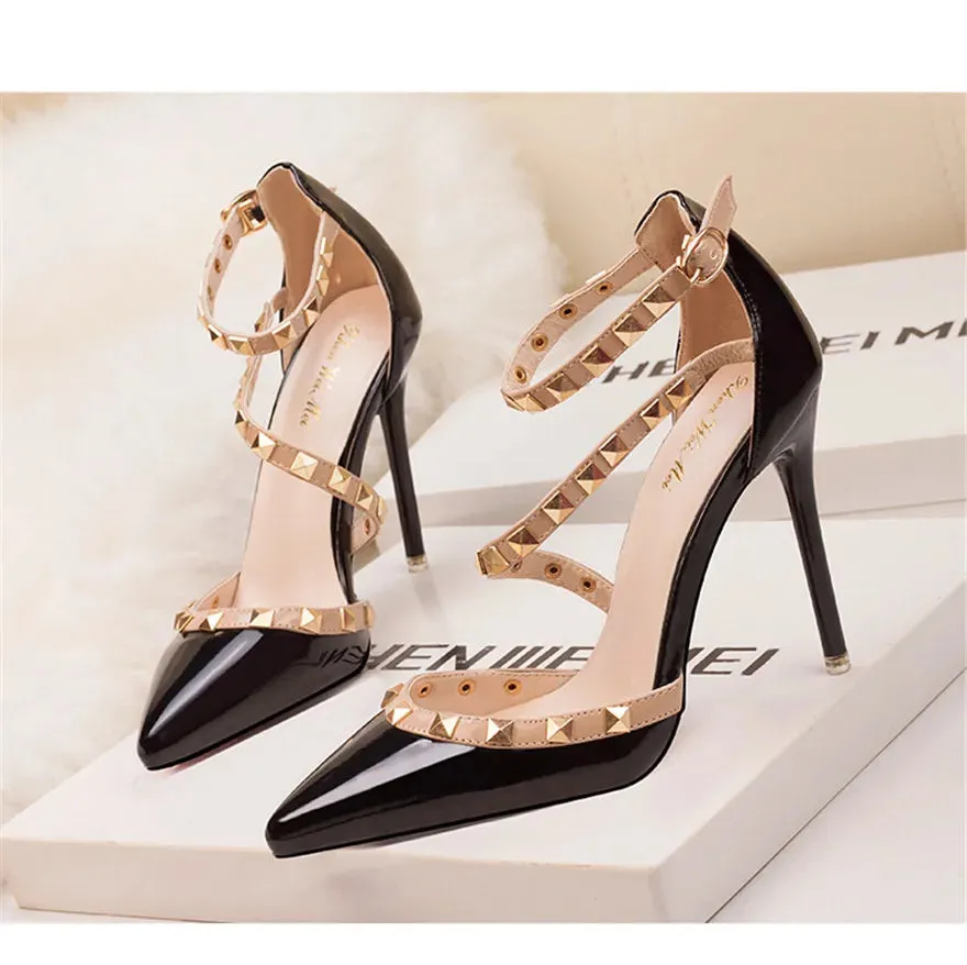 Women's Patent Leather High Heels Shoes