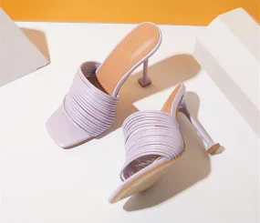 Women's Square-Shaped Toe Strap High Heels